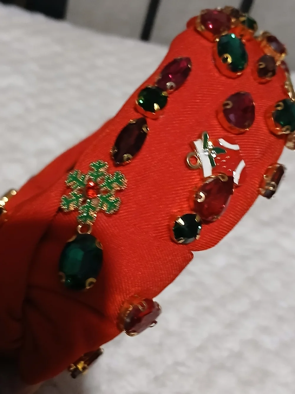 Embellished Red Padded Headband